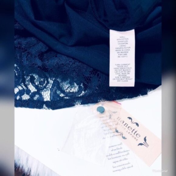 Nanette Lepore Womens Blue Lace Halter Neck Midi Cocktail Party Dress Sz 6 NWT - Picture 8 of 10